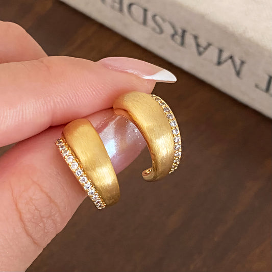 Celeste Brushed Gold Hoops