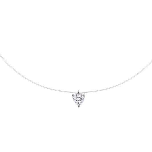 Mermaid Tear Edition Heart Moissanite Dainty Necklace S925