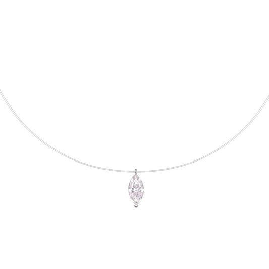 Mermaid Tear Edition Marquise Moissanite Dainty Necklace S925