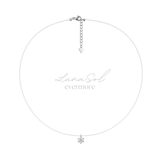 Mermaid Tear Edition Round Moissanite Dainty Necklace S925