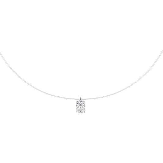 Mermaid Tear Edition Oval Moissanite Dainty Necklace S925