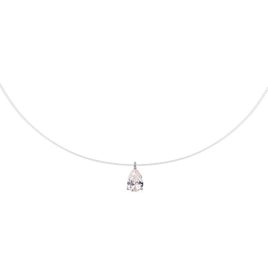 Mermaid Tear Edition Pear Moissanite Dainty Necklace S925