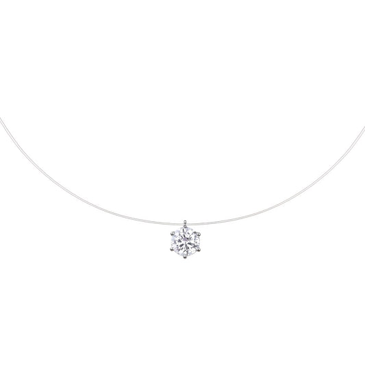 Mermaid Tear Edition Round Moissanite Dainty Necklace S925